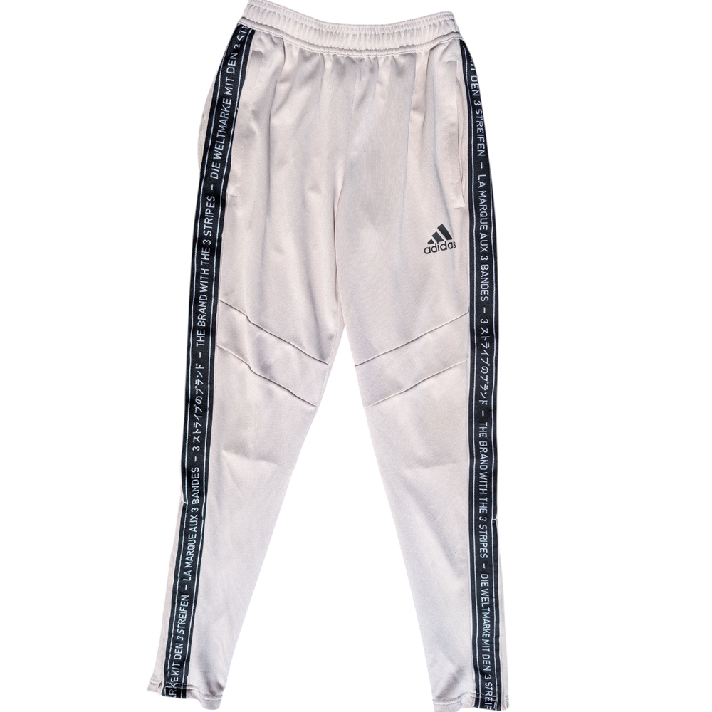 Adidas Women's Creme Joggers with Black Side Stripes